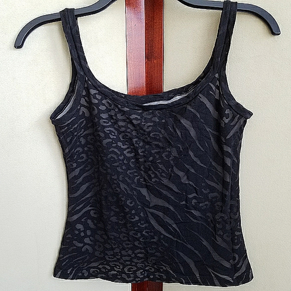 On Gossamer Burn Out Camisole Tank Top Size M Black